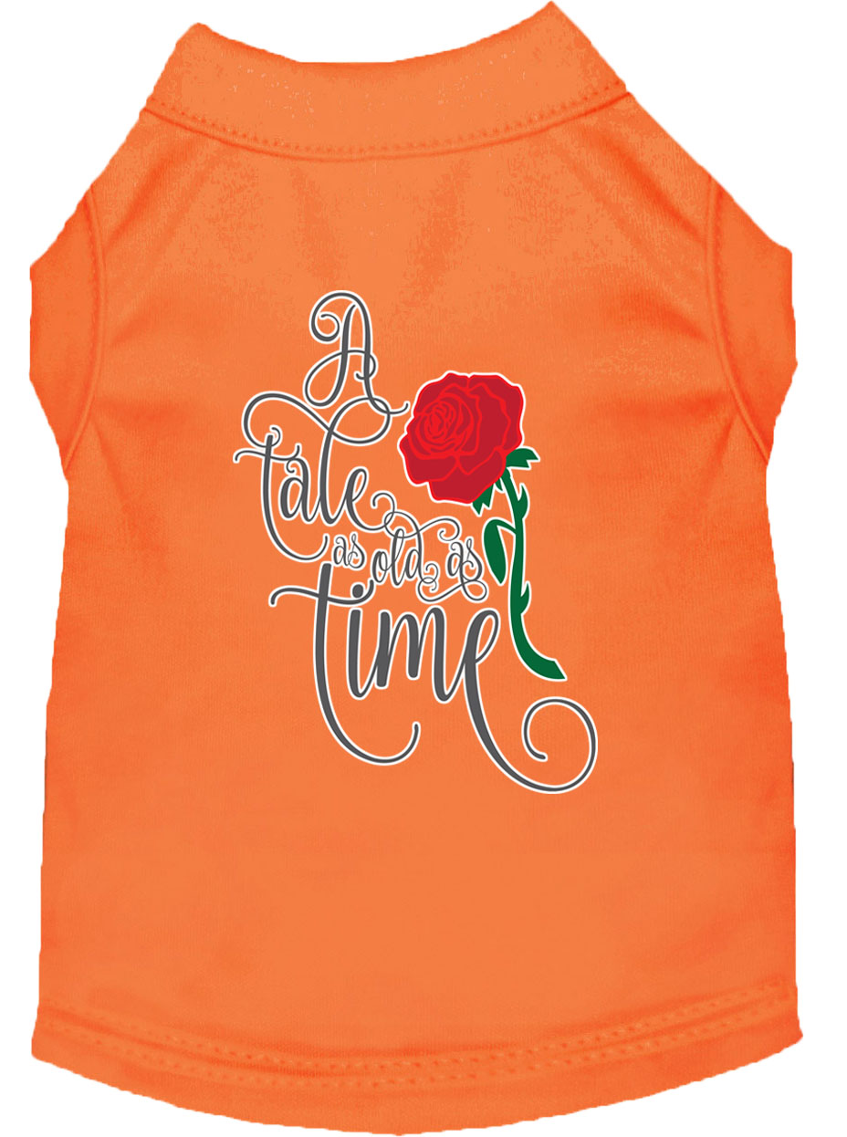 Timeless Tale Screen Print Dog Shirt Orange Lg